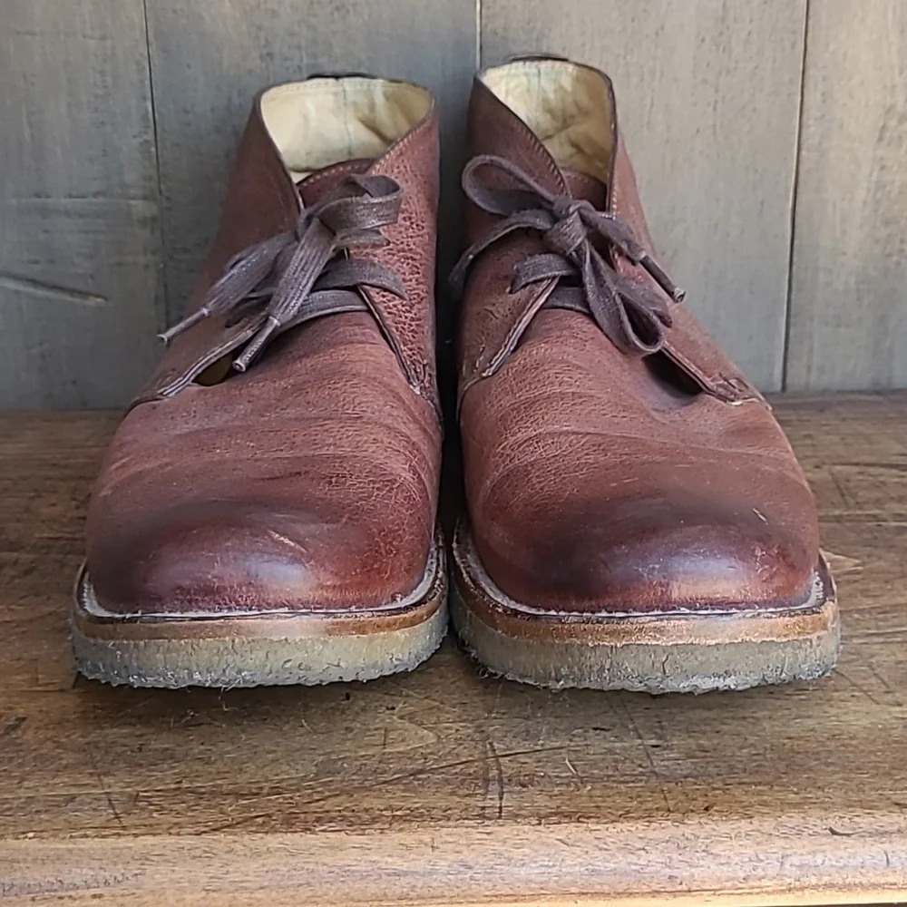 Frye Philip Crepe Chukka Boot Men's sz 11.5D Brown Leather Lace Up Shoes